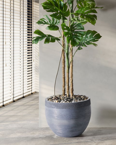 Blumenkübel ZAKROS Keramik 50 cm Grau