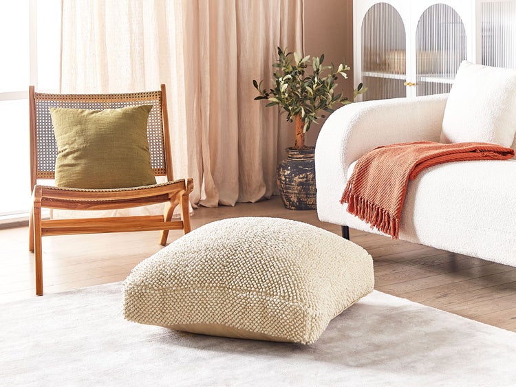 Pouf JOARA Baumwolle Beige 70 cm 70 cm 15 cm