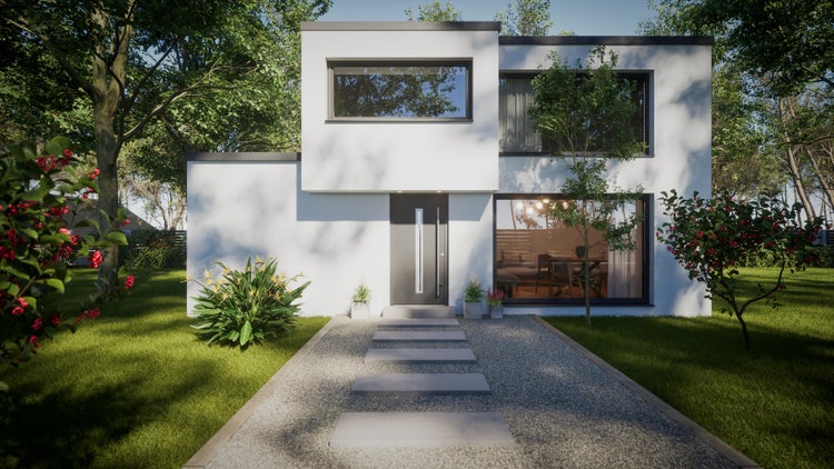 Querschnitt eines Fensters mit Dreifachverglasung