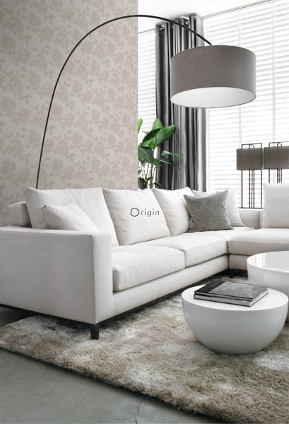 Origin Wallcoverings Tapete Rosen Helltaupe - 53 cm x 10.05 m - 347028
