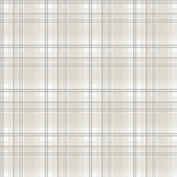 Sanders und Sanders Tapete Karomuster Beige und Grau - 53 cm x 10.05 m - 640713