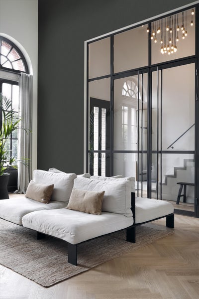 Origin Wallcoverings Tapete Leinen-Optik Antrazitgrau - 53 cm x 10,05 m - 347012