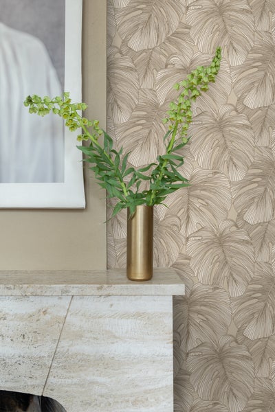 Origin Wallcoverings Tapete 3D Muster Blätter Sandbeige - 50 x 900 cm - 347917