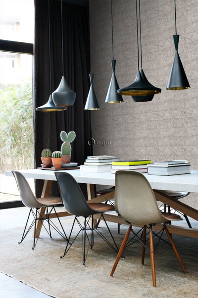 Origin Wallcoverings Tapete Stein-Optik Hellgrau - 53 cm x 10.05 m - 347581