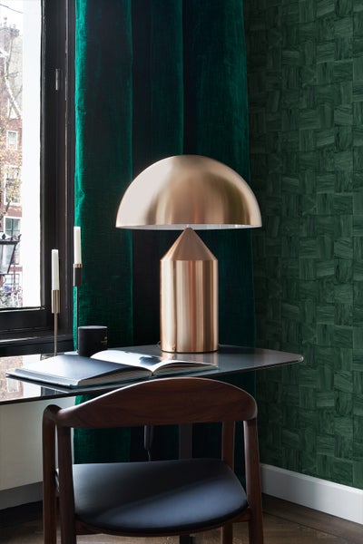Origin Wallcoverings Tapete quadratische Holzstücke Dunkelgrün - 50 x 900 cm - 347934