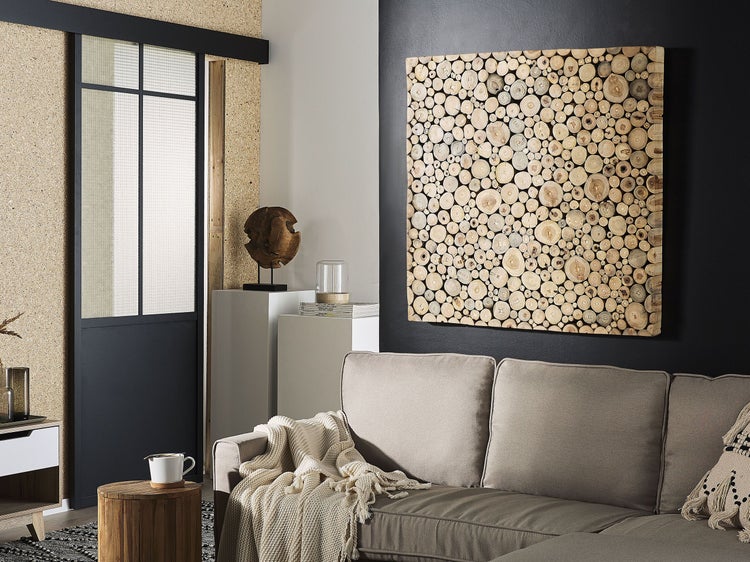 Wandobjekt TWIG Teakholz 85 cm Hellbraun