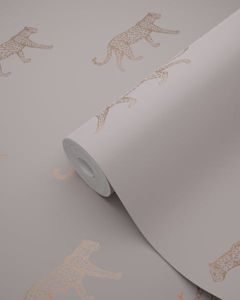 Origin Wallcoverings Tapete Panter Altrosa und Gold - 53 cm x 10.05 m - 347729