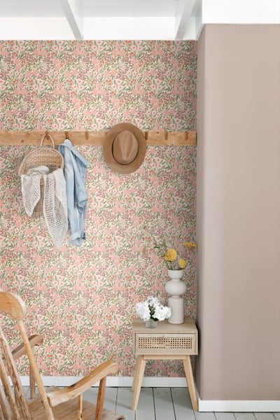 ESTAhome Tapete Blumen Grün, Rosa und Lila - 50 x 900 cm - 131450