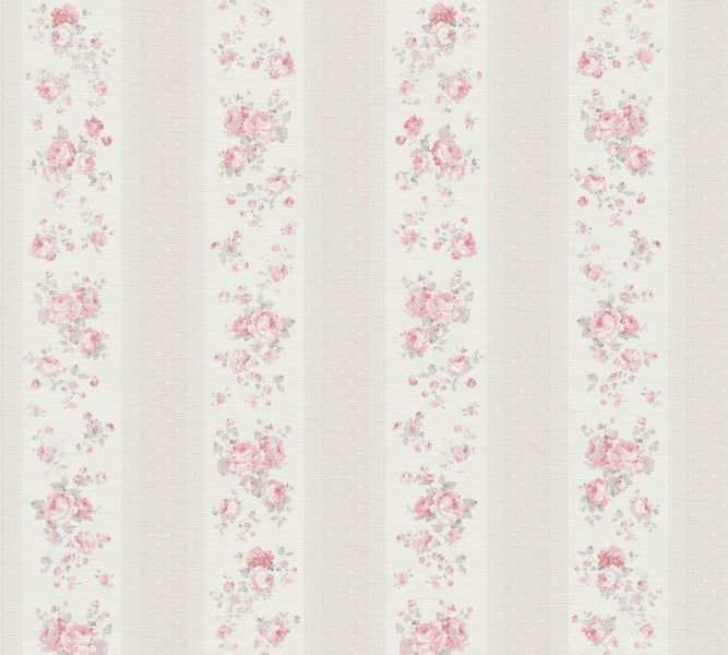 Tapete mit Rosenmuster und Streifen