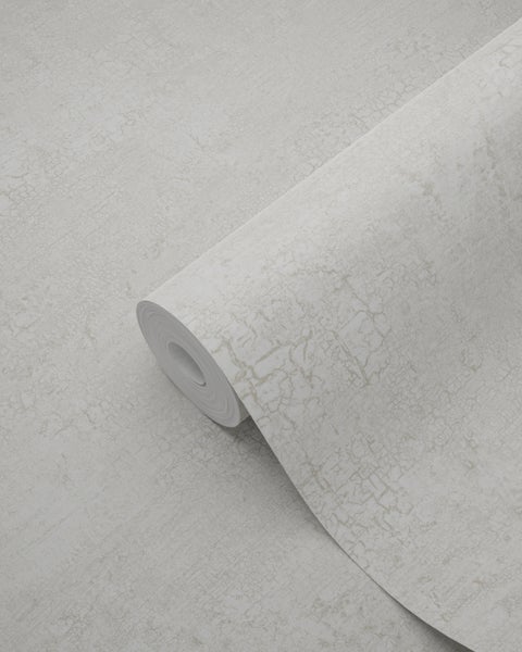 Origin Wallcoverings Tapete Naturstein mit Craquelé-Effekt Weiß - 53 cm x 10.05 m - 347564