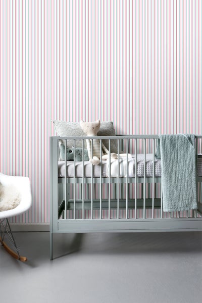 ESTAhome Tapete Streifen Rosa und Türkis - 53 cm x 10.05 m - 137305