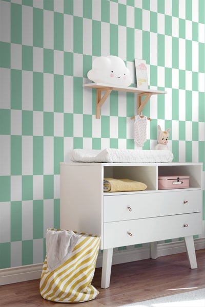 ESTAhome Tapete Streifen Mintgrün und Weiß - 50 x 900 cm - 130919