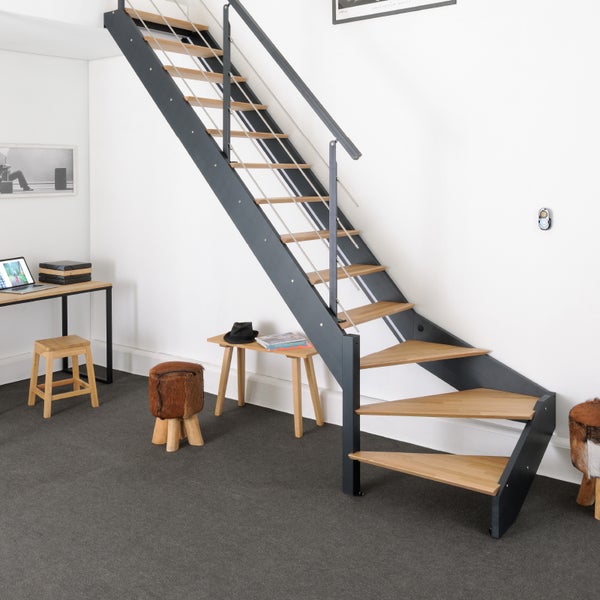 Spark - Treppe viertelgewendelt Links Anthrazit