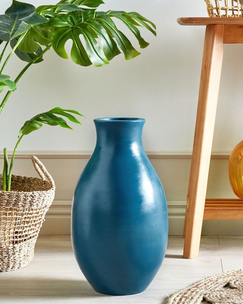 Dekovase STAGIRA Keramik 48 cm Blau