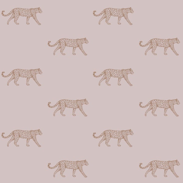 Origin Wallcoverings Tapete Panter Altrosa und Gold - 53 cm x 10.05 m - 347729