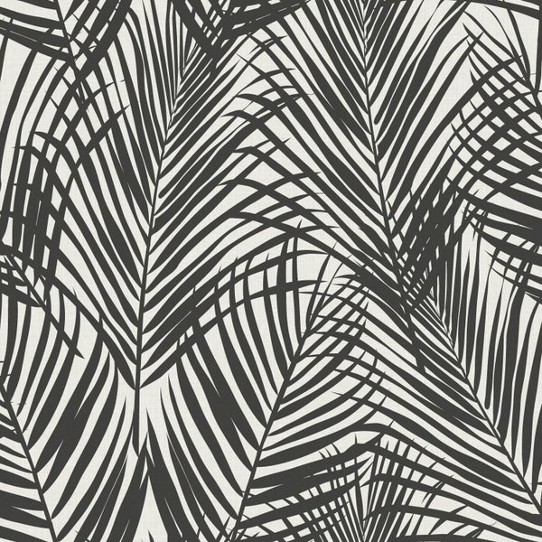 Walls4You Tapete tropische Blätter Schwarz-Weiß - 53 cm x 10.05 m - 935308