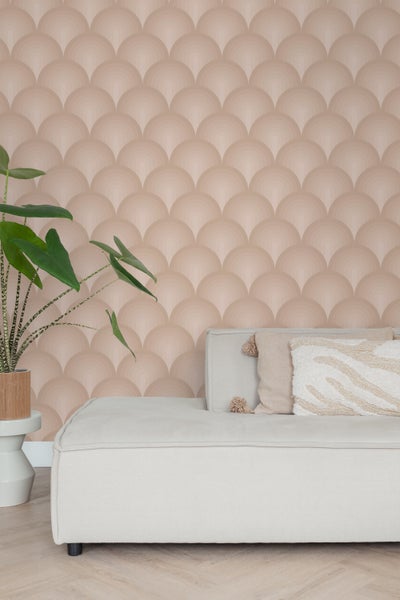 ESTAhome Tapete 3D Muster Terrakottarosa - 50 x 900 cm - 131119