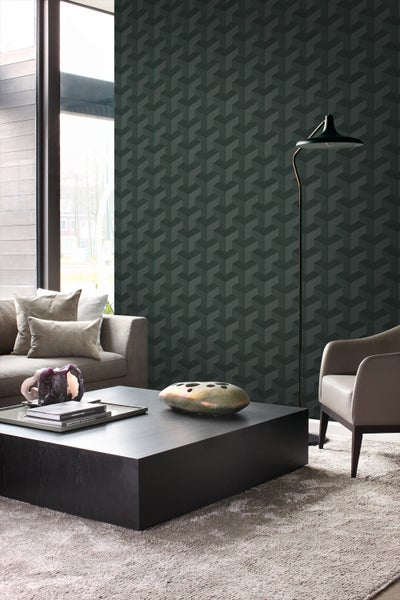 Origin Wallcoverings Tapete 3D-Muster Dunkelgrün - 50 x 900 cm - 348004
