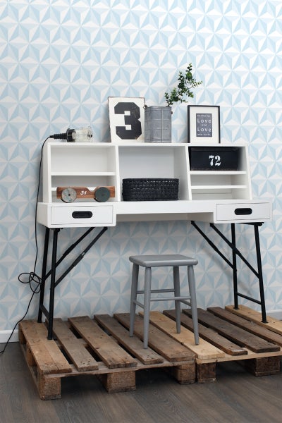 ESTAhome Tapete 3D-Muster Hellblau - 53 cm x 10.05 m - 138912