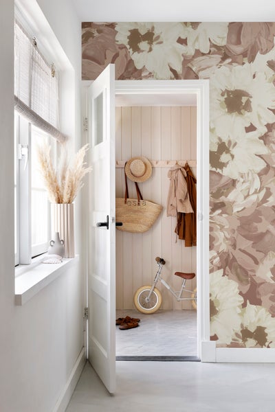 ESTAhome Fototapete Blumenmuster Altrosa - 150 x 279 cm - 159209