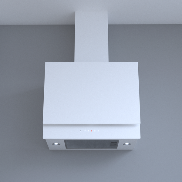 Weiße Dunstabzugshaube zur Wandmontage