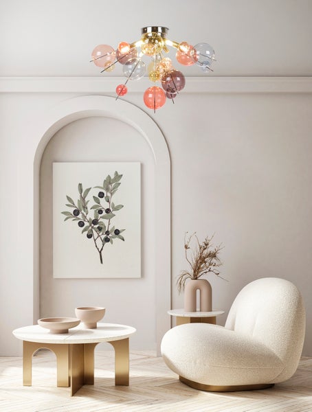 Technische Zeichnung einer Deckenleuchte mit einem Durchmesser von 570 Millimeter und einer Höhe von 380 Millimeter.