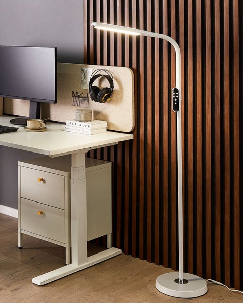LED Stehlampe ARIES mit Dimmer Metall Weiß
