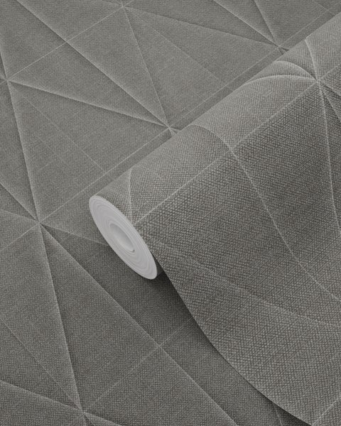 ESTAhome Tapete Origami-Muster Dunkelgrau - 53 cm x 10.05 m - 148710