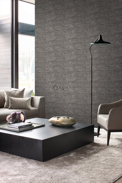 Origin Wallcoverings Tapete Stein-Optik Taupe - 53 cm x 10.05 m - 347582