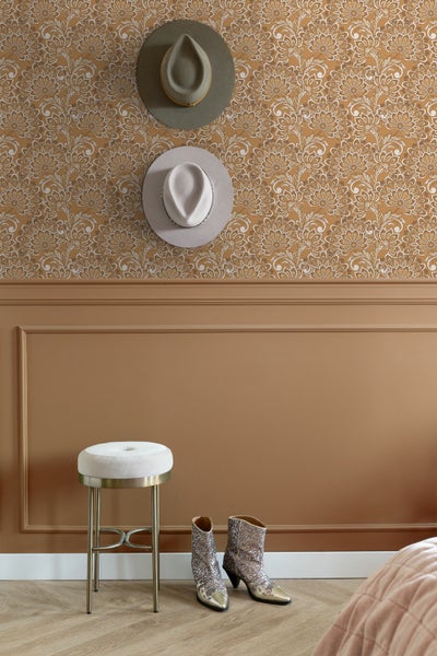 ESTAhome Tapete Blumenmuster Braun - 50 x 900 cm - 131089