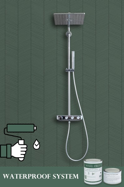 ESTAhome Tapete Fischgrätmuster Grün und Schwarz - 53 cm x 10.05 m - 139307