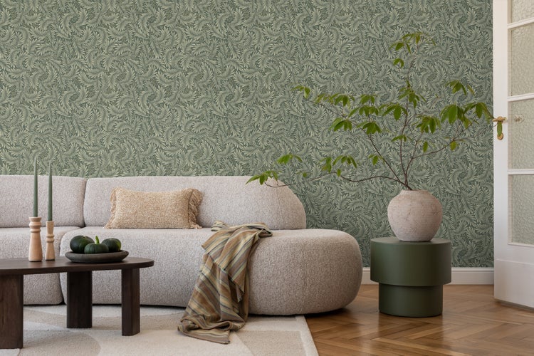 ESTAhome Tapete Blätter Dunkelgrün - 50 x 900 cm - 131143