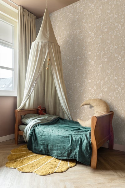 ESTAhome Tapete Wald mit Waldtieren Beige - 53 cm x 10.05 m - 139757
