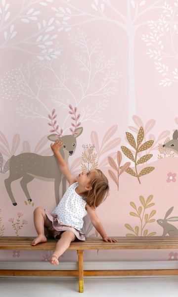 ESTAhome Fototapete Hirsche Rosa - 250 x 279 cm - 159261