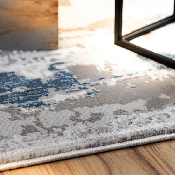 Kurzflor Teppich Inari Aqua Modern, Used-Look 80 x 150 cm