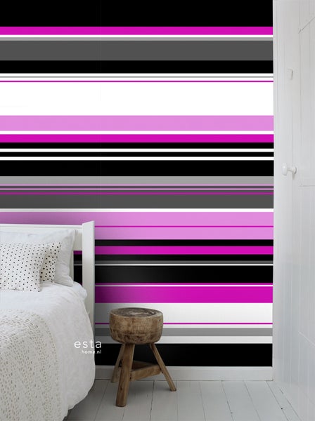 ESTAhome Fototapete Streifen Rosa - 100 x 279 cm - 156505
