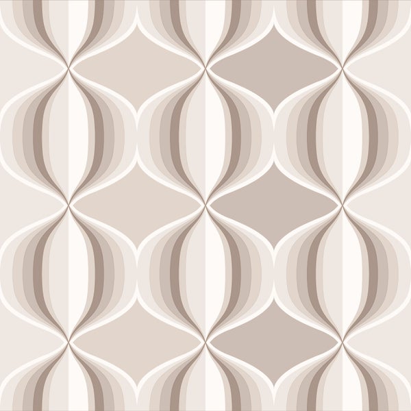 Sanders und Sanders Tapete grafisches Muster Beige - 53 cm x 10.05 m - 935229