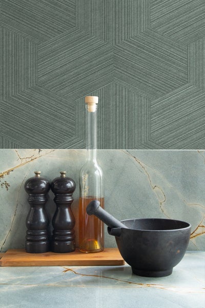 Origin Wallcoverings Tapete 3D-Muster Graugrün - 50 x 900 cm - 347944