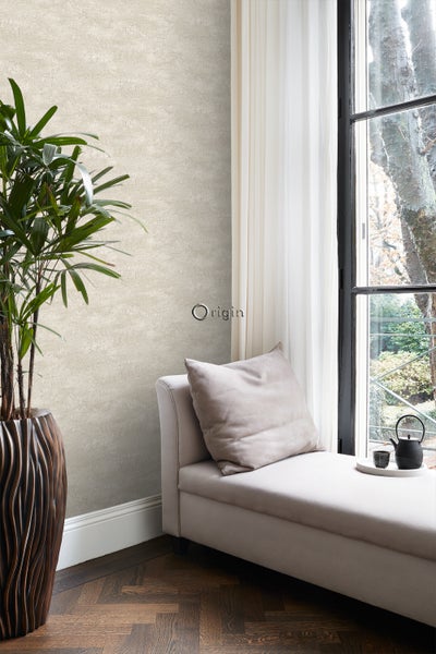 Origin Wallcoverings Tapete Naturstein mit Craquelé-Effekt Beige - 53 cm x 10.05 m - 347563