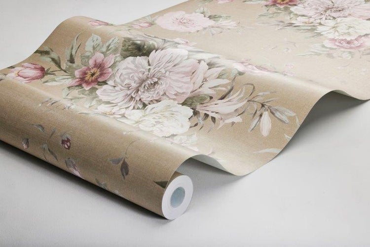 Borastapeter Tapete Blumenstillleben Rosa - 53 cm x 10.05 m - 660257