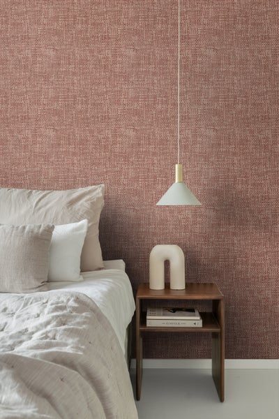Origin Wallcoverings Tapete Leinen-Optik Terrakotta - 50 x 900 cm - 348050