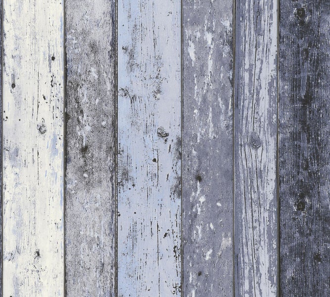 A.S. Création Tapete Holzoptik Blau - 53 cm x 10.05 m - AS-855060