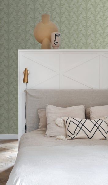 Origin Wallcoverings Tapete Art Decó Muster Graugrün - 50 x 900 cm - 347970