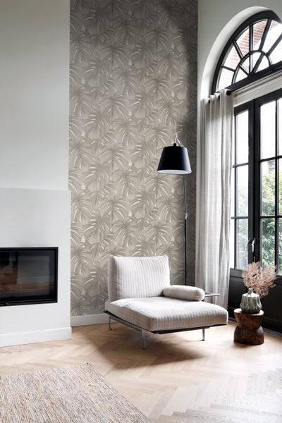 Origin Wallcoverings Tapete 3D Muster Blätter Grau - 50 x 900 cm - 347914