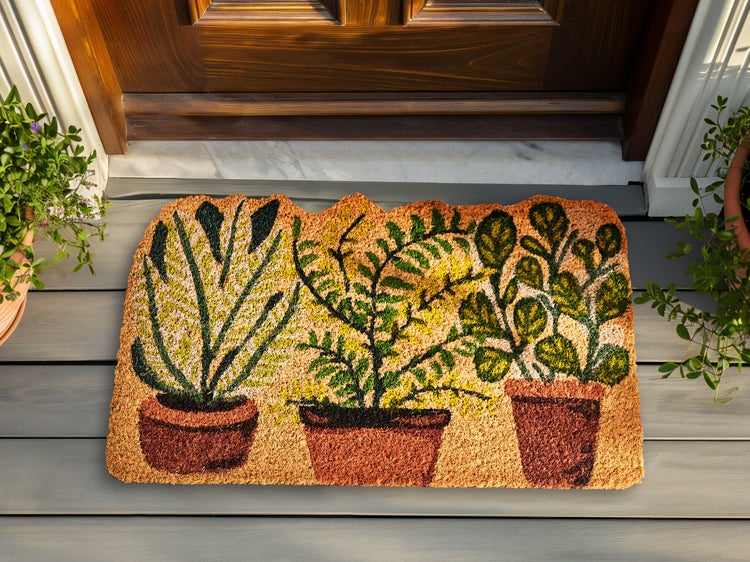 Fußmatte ANAMUDI 40 x 60 cm Kokosfasern Naturfarben