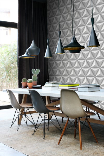Origin Wallcoverings Tapete 3D-Muster Hellgrau - 53 cm x 10.05 m - 347815