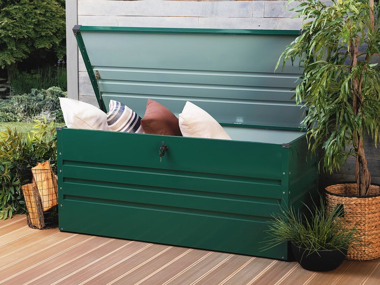 Aufbewahrungsbox CEBROSA Metall 132 cm 62 cm Dunkelgrün