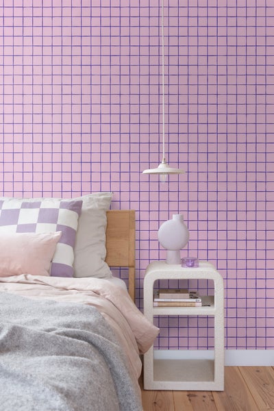 ESTAhome Tapete Karomuster Lila - 50 x 900 cm - 131593