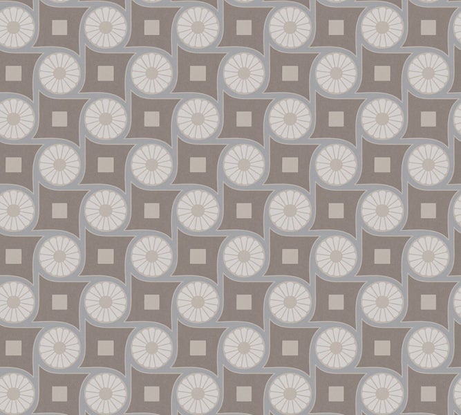 Muster der Tapete mit geometrischen und floralen Elementen