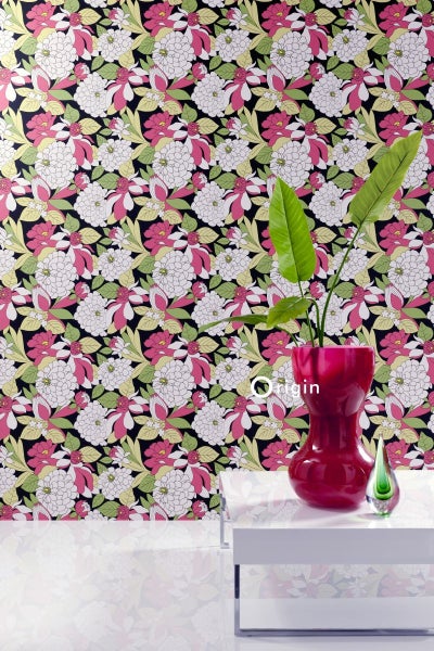 Blumentapete mit retro Blumendesign